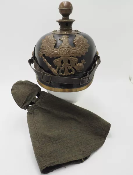Prussian Artillery Enlisted Pickelhaube with Field Cover Visuel 1 principal